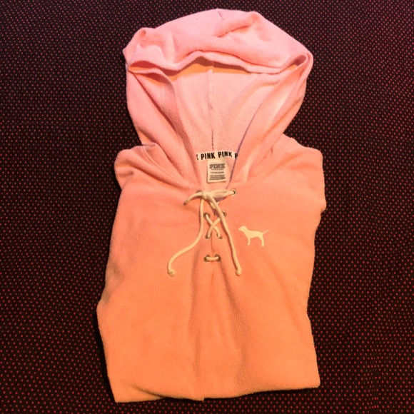 PINK Victoria's Secret Tops - Pink lightweight hooded sweatshirt
